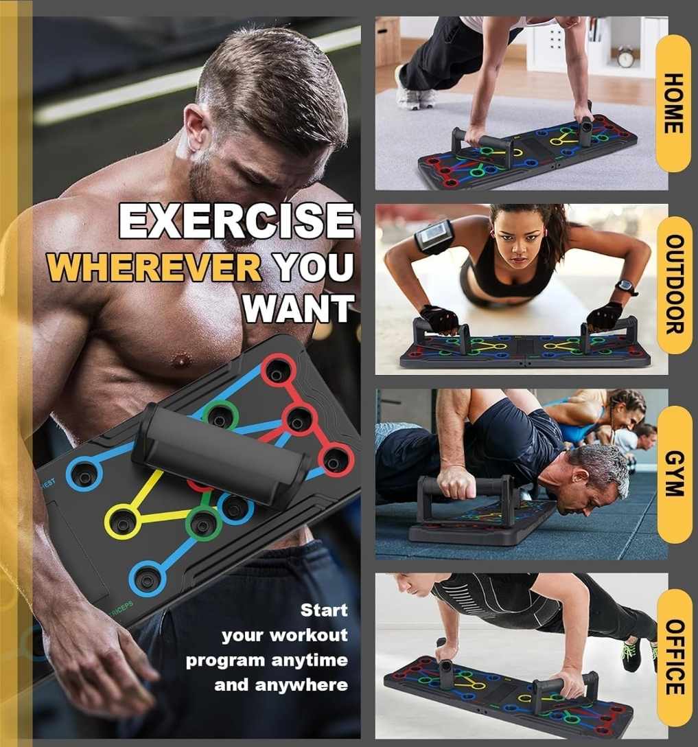14-in-1 Color-Coded Push-Up Board