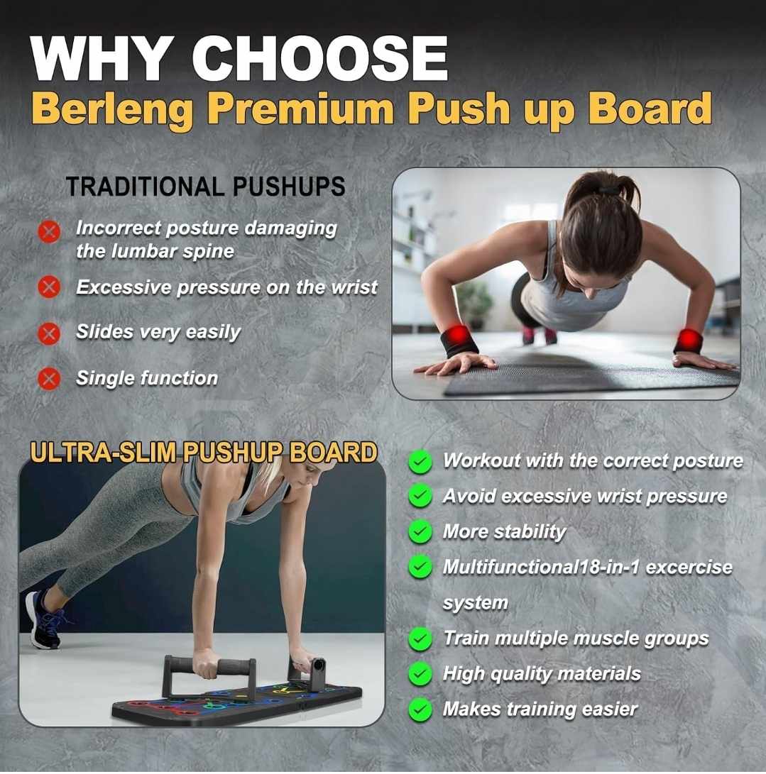 14-in-1 Color-Coded Push-Up Board