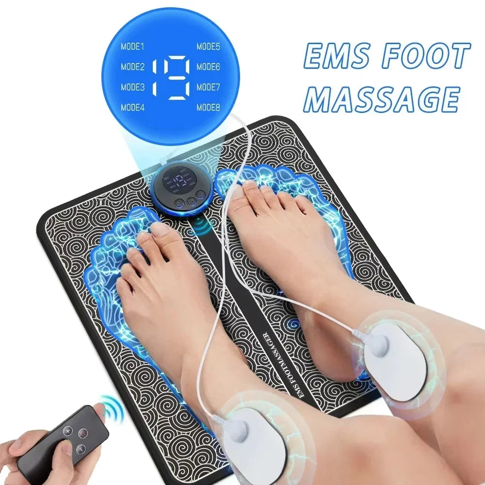 EMS Foot Massager Pad USB Rechargeabl Reflexology Foot Acupoint Massage Muscle Stimulation Improve Blood Circulation Relief Pain
