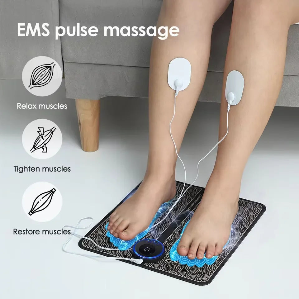 EMS Foot Massager Pad USB Rechargeabl Reflexology Foot Acupoint Massage Muscle Stimulation Improve Blood Circulation Relief Pain