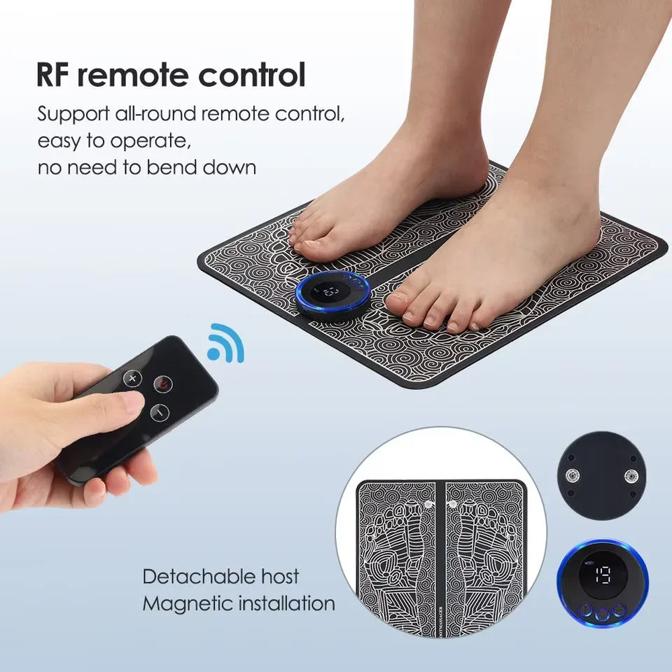 EMS Foot Massager Pad USB Rechargeabl Reflexology Foot Acupoint Massage Muscle Stimulation Improve Blood Circulation Relief Pain